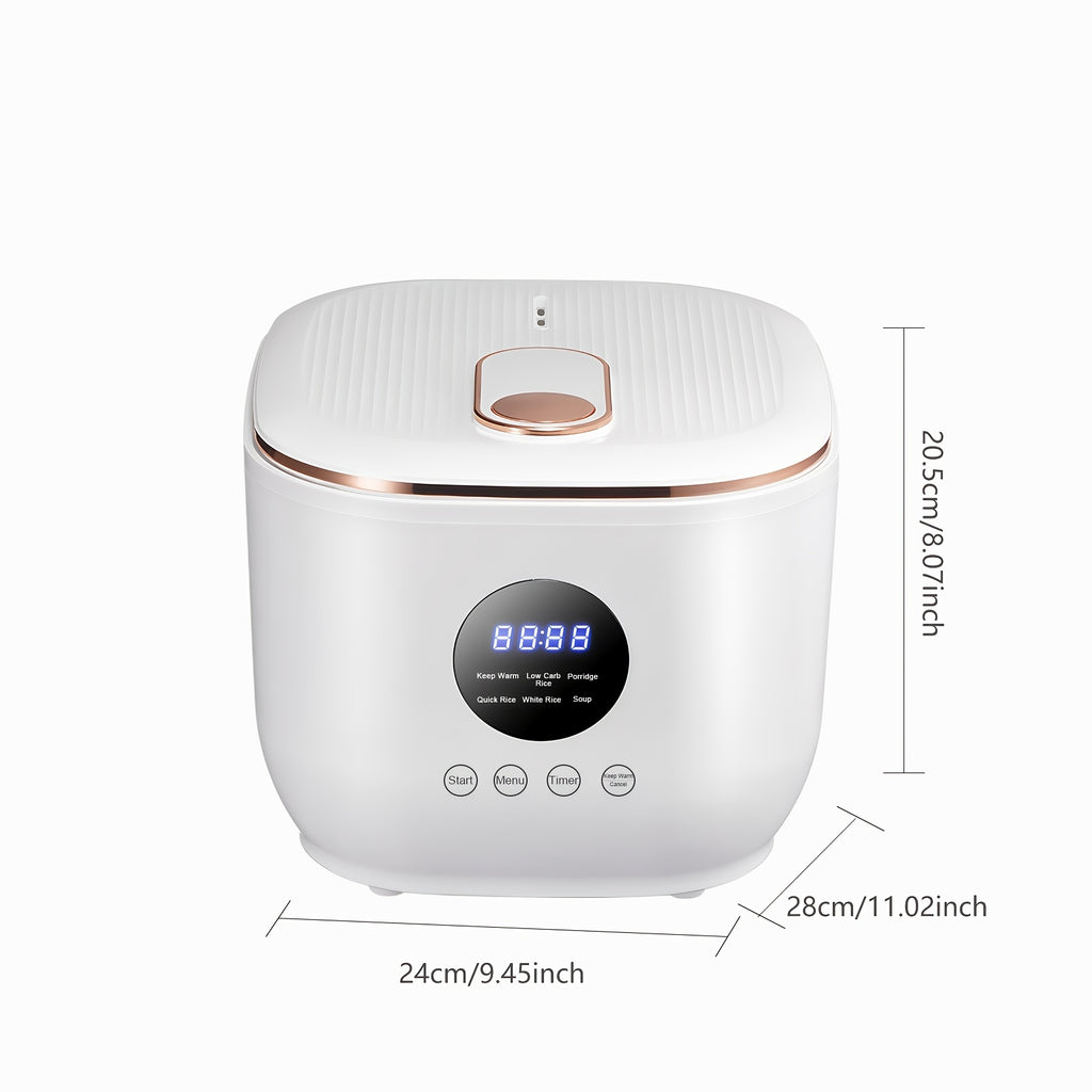 Yalulu Rice Cooker, a Digital Smart Rice Cooker with an LED Display, Multifunctional in White, with a Capacity of 3L\u002F101.44Oz, Featuring 24-Hour Smart Scheduling And 6 Selectable Functions, Ideal for Family Use