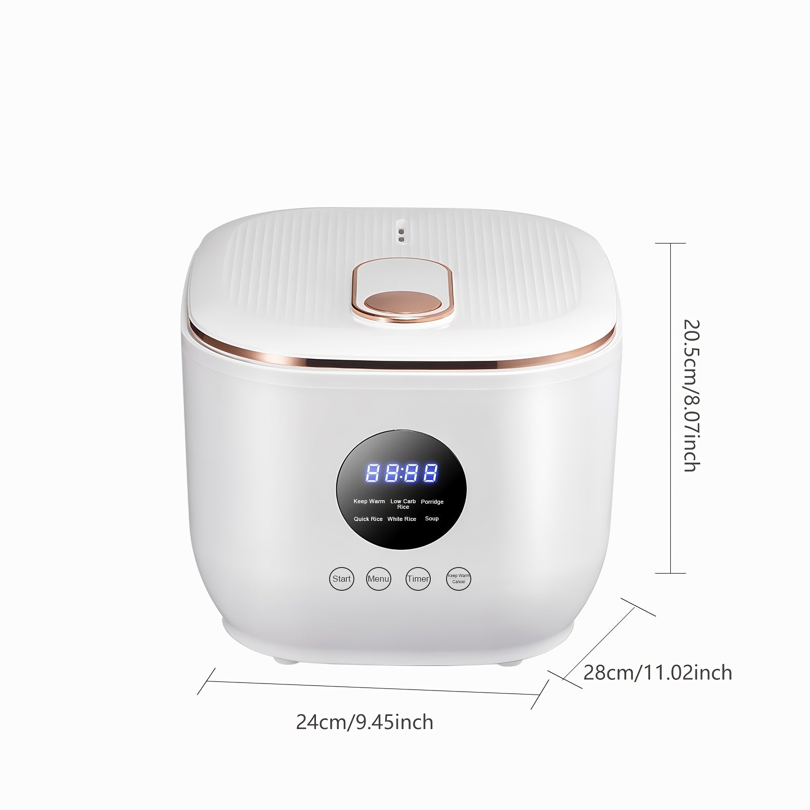 Yalulu Rice Cooker, a Digital Smart Rice Cooker with an LED Display, Multifunctional in White, with a Capacity of 3L\u002F101.44Oz, Featuring 24-Hour Smart Scheduling And 6 Selectable Functions, Ideal for Family Use