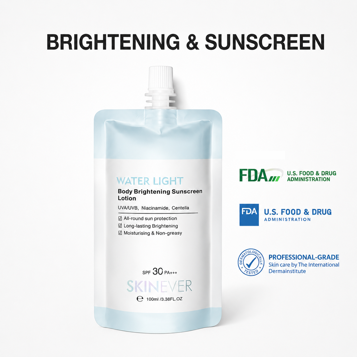 Water-Light Brightening Sunscreen Lotion – Niacinamide Infused