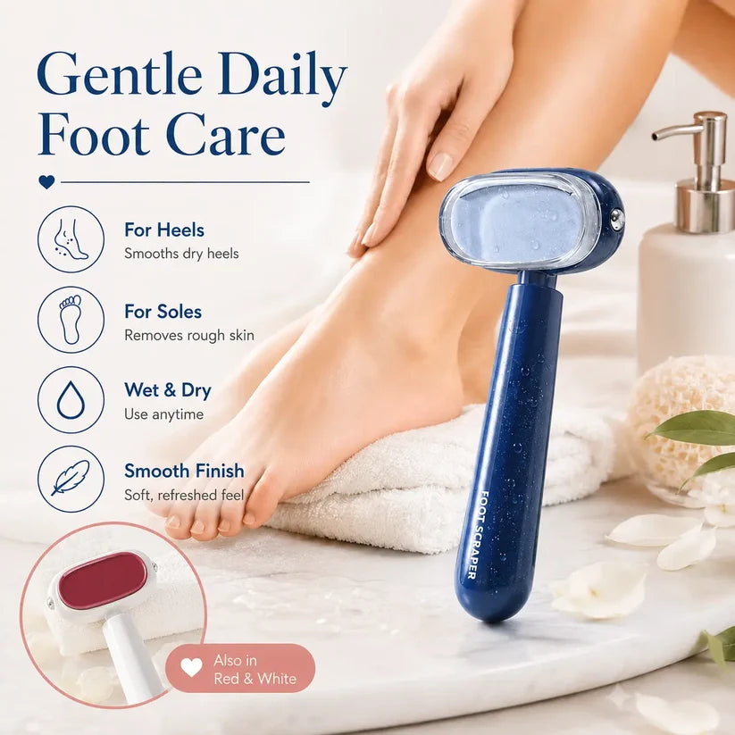 (🔥Free Gift Of Two Replacement Blades✨)Dual‑Sided Foot Callus Remover, Replaceable Stainless Steel Blade Foot Scraper 🦶