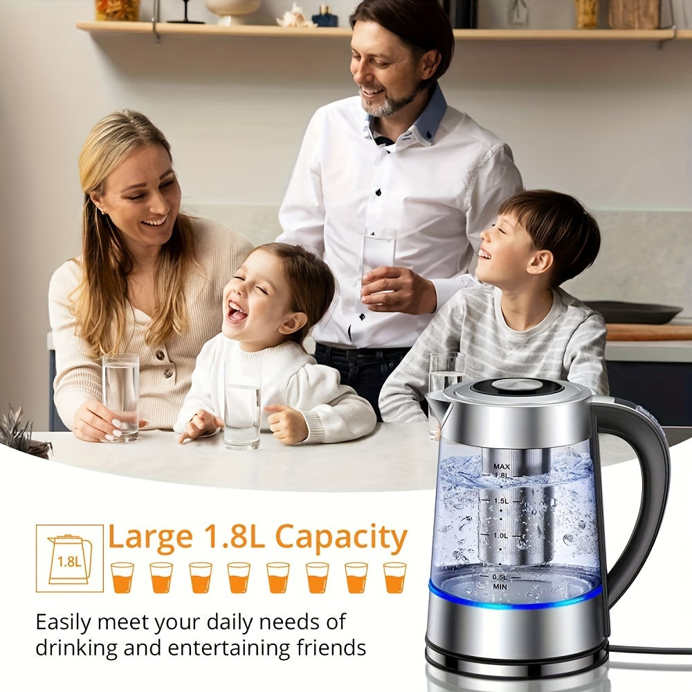 Electric Kettle, 60.87oz Electric Glass Kettle with 12 Temperature Controls, 24-Hour Keep-Warm, Stainless Steel Filter And Inner Lid, Glass Kettle for Coffee, Tea, And Powdered Milk