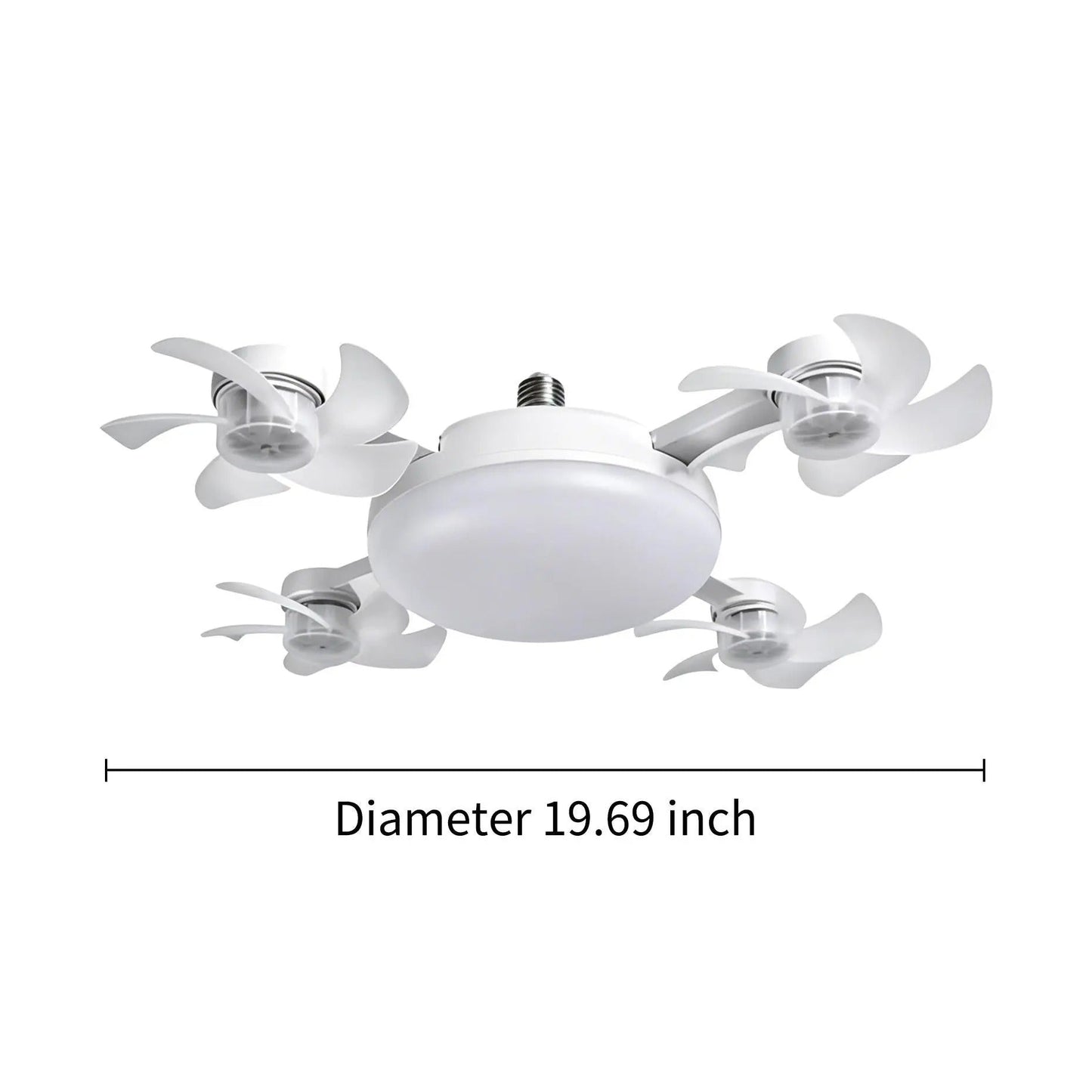 2026 New E27 Socket Ceiling Fan Light - 2-in-1 Silent LED Fan with Remote Control, Energy-Saving Cooling & Lighting Combo for Home Bedroom