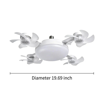 2026 New E27 Socket Ceiling Fan Light - 2-in-1 Silent LED Fan with Remote Control, Energy-Saving Cooling & Lighting Combo for Home Bedroom