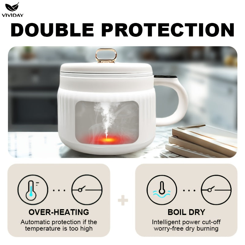 VIVIDAY Mini Electric Cooker, Lightweight Touch Screen Intelligent Rice Cooker, Ceramic Internal Non stick Pot, Suitable for Various Festivals, Christmas