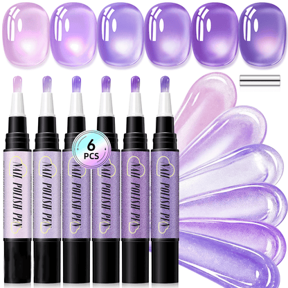 💅 6PCS One-Step Gel Nail Art Pen Set – Salon Beauty at Home