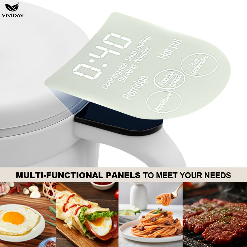 VIVIDAY Mini Electric Cooker, Lightweight Touch Screen Intelligent Rice Cooker, Ceramic Internal Non stick Pot, Suitable for Various Festivals, Christmas