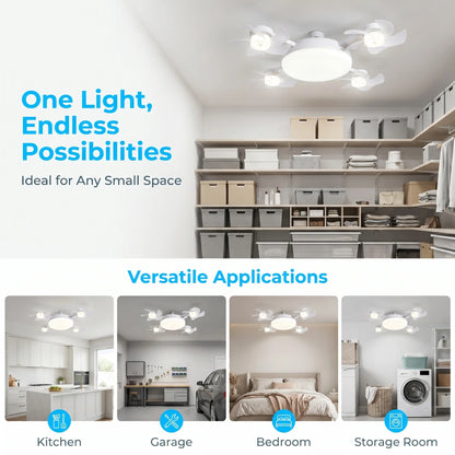 2026 New E27 Socket Ceiling Fan Light - 2-in-1 Silent LED Fan with Remote Control, Energy-Saving Cooling & Lighting Combo for Home Bedroom