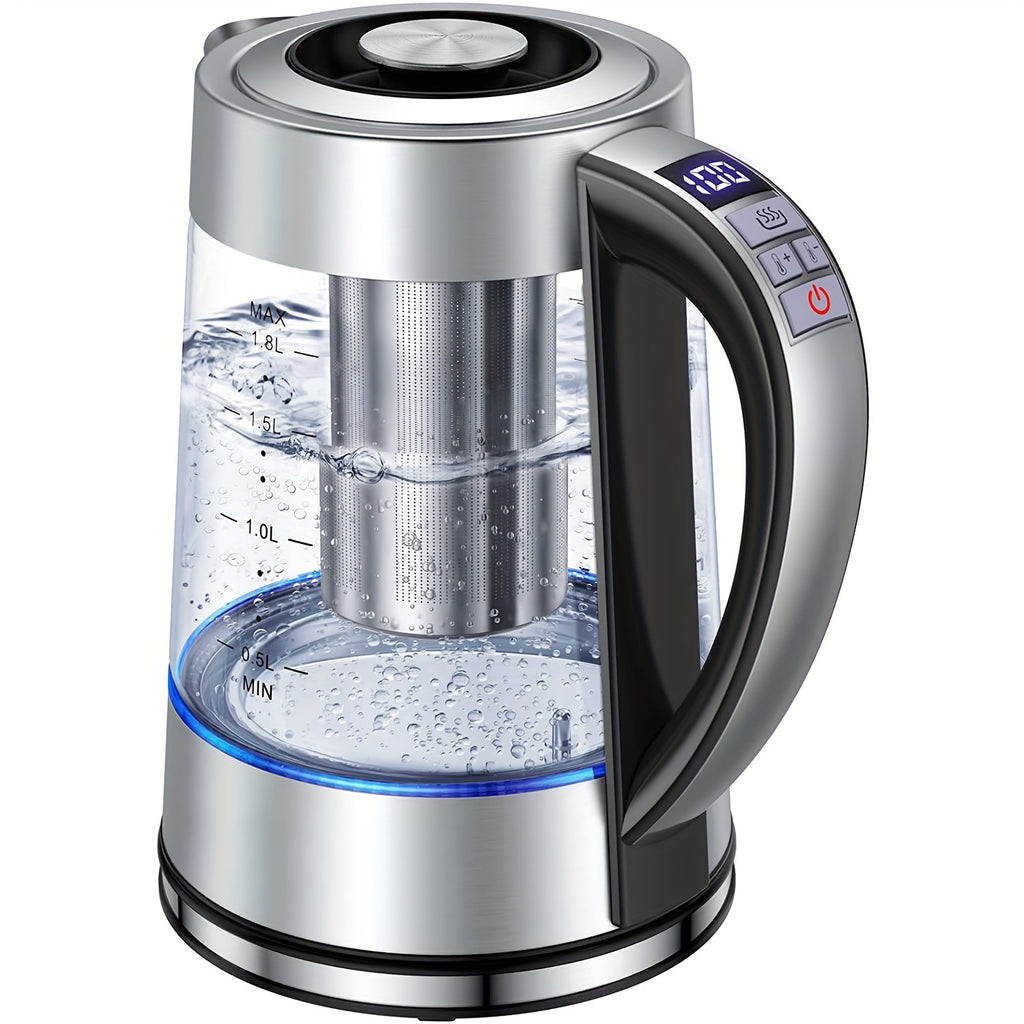 Electric Kettle, 60.87oz Electric Glass Kettle with 12 Temperature Controls, 24-Hour Keep-Warm, Stainless Steel Filter And Inner Lid, Glass Kettle for Coffee, Tea, And Powdered Milk
