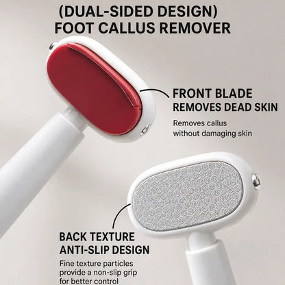 (🔥Free Gift Of Two Replacement Blades✨)Dual‑Sided Foot Callus Remover, Replaceable Stainless Steel Blade Foot Scraper 🦶