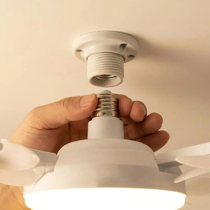 2026 New E27 Socket Ceiling Fan Light - 2-in-1 Silent LED Fan with Remote Control, Energy-Saving Cooling & Lighting Combo for Home Bedroom