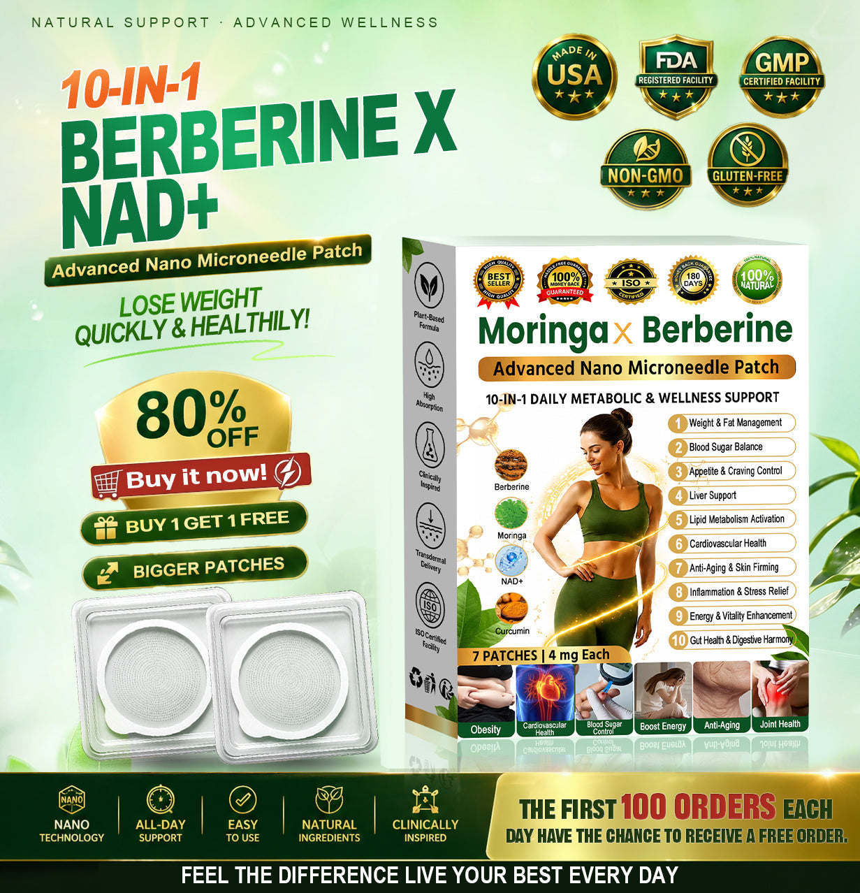 💥𝐆𝐫𝐞𝐞𝐧𝐟𝐞𝐞𝐥® 𝐌𝐨𝐫𝐢𝐧𝐠𝐚×𝐁𝐞𝐫𝐛𝐞𝐫𝐢𝐧𝐞 𝐀𝐝𝐯𝐚𝐧𝐜𝐞𝐝 𝐍𝐚𝐧𝐨 𝐌𝐢𝐜𝐫𝐨𝐧𝐞𝐞𝐝𝐥𝐞 𝐏𝐚𝐭𝐜𝐡 𝟏𝟎-𝐈𝐍-𝟏 𝐃𝐀𝐈𝐋𝐘 𝐌𝐄𝐓𝐀𝐁𝐎𝐋𝐈𝐂 & 𝐖𝐄𝐋𝐋𝐍𝐄𝐒𝐒 𝐒𝐔𝐏𝐏𝐎𝐑𝐓 🍀 | 𝐎𝐧𝐜𝐞 𝐃𝐚𝐢𝐥𝐲, 𝐕𝐢𝐬𝐢𝐛𝐥𝐞 𝐑𝐞𝐬𝐮𝐥𝐭𝐬 𝐢𝐧 𝟕 𝐃𝐚𝐲𝐬 |