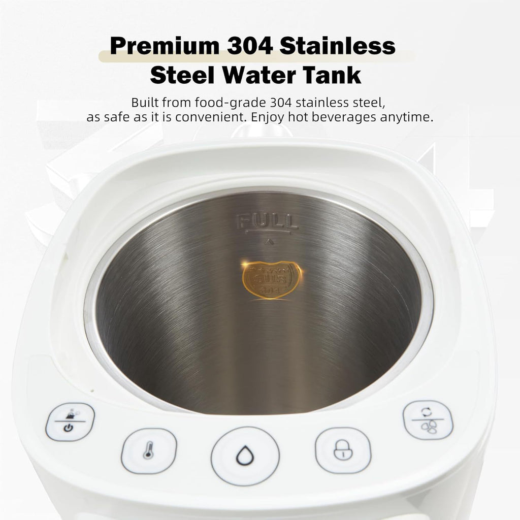 OCTAVO Water Boiler & Warmer 5 Liter, 304 Stainless Steel Water Tank, 700 Watt 6 Adjustable Water Temperature, LCD Touch Control Screen, Child Lock with Water Shortage Indicator