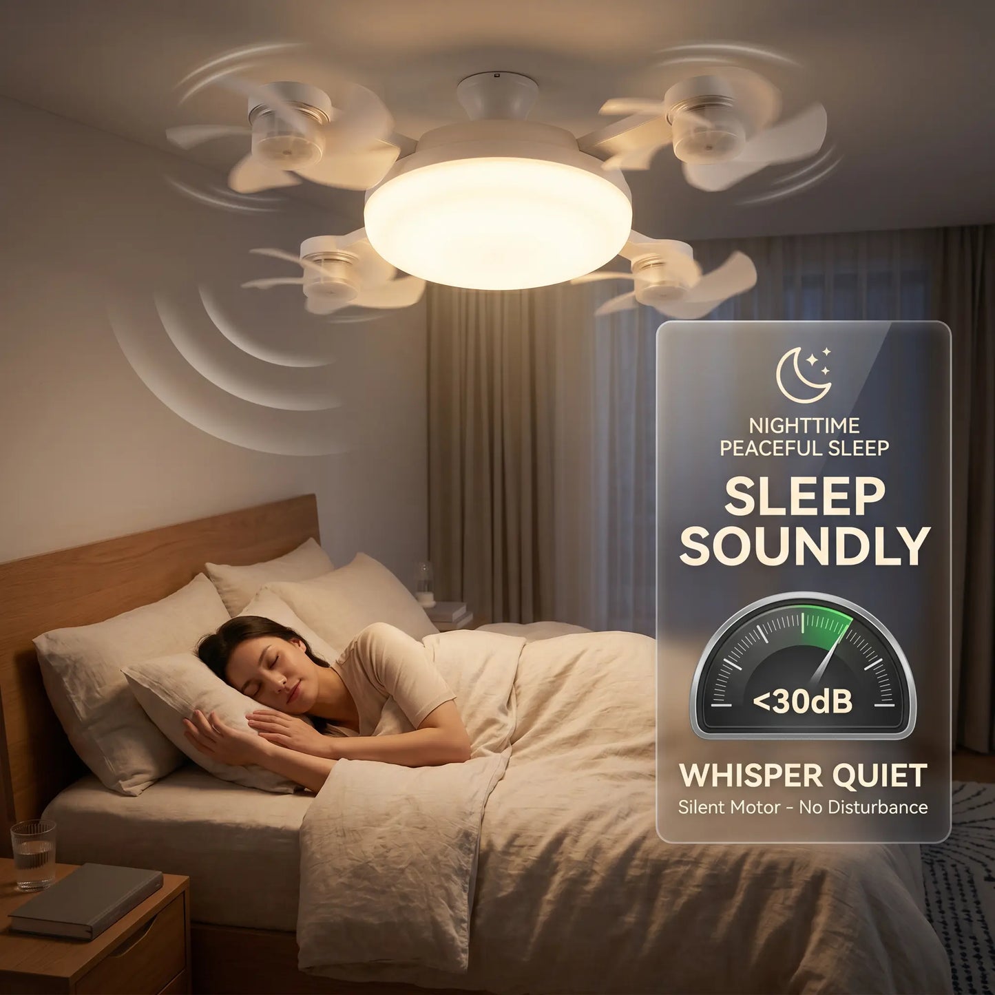 2026 New E27 Socket Ceiling Fan Light - 2-in-1 Silent LED Fan with Remote Control, Energy-Saving Cooling & Lighting Combo for Home Bedroom
