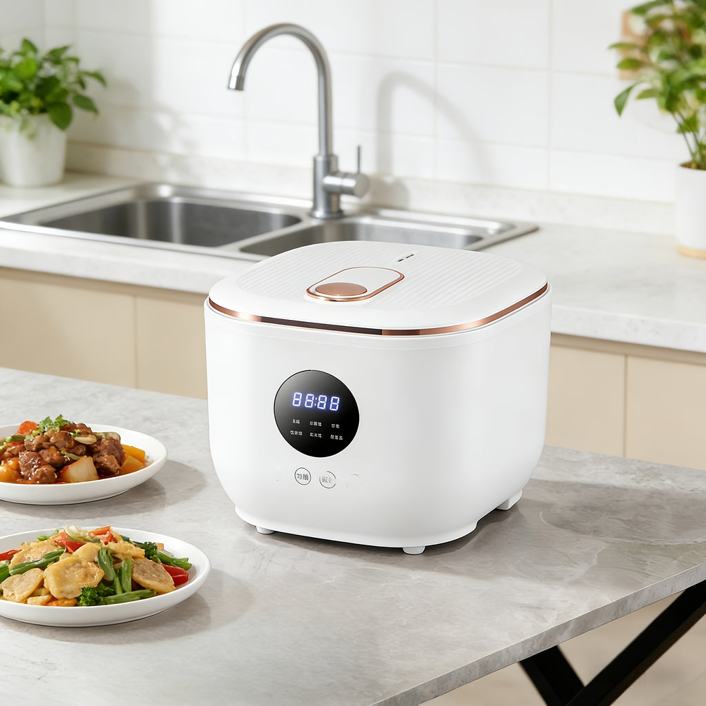 Yalulu Rice Cooker, a Digital Smart Rice Cooker with an LED Display, Multifunctional in White, with a Capacity of 3L\u002F101.44Oz, Featuring 24-Hour Smart Scheduling And 6 Selectable Functions, Ideal for Family Use