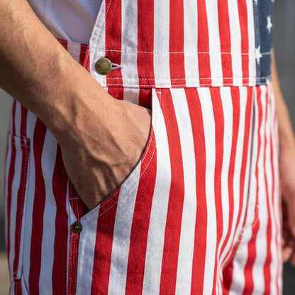 American Flag Long Overalls