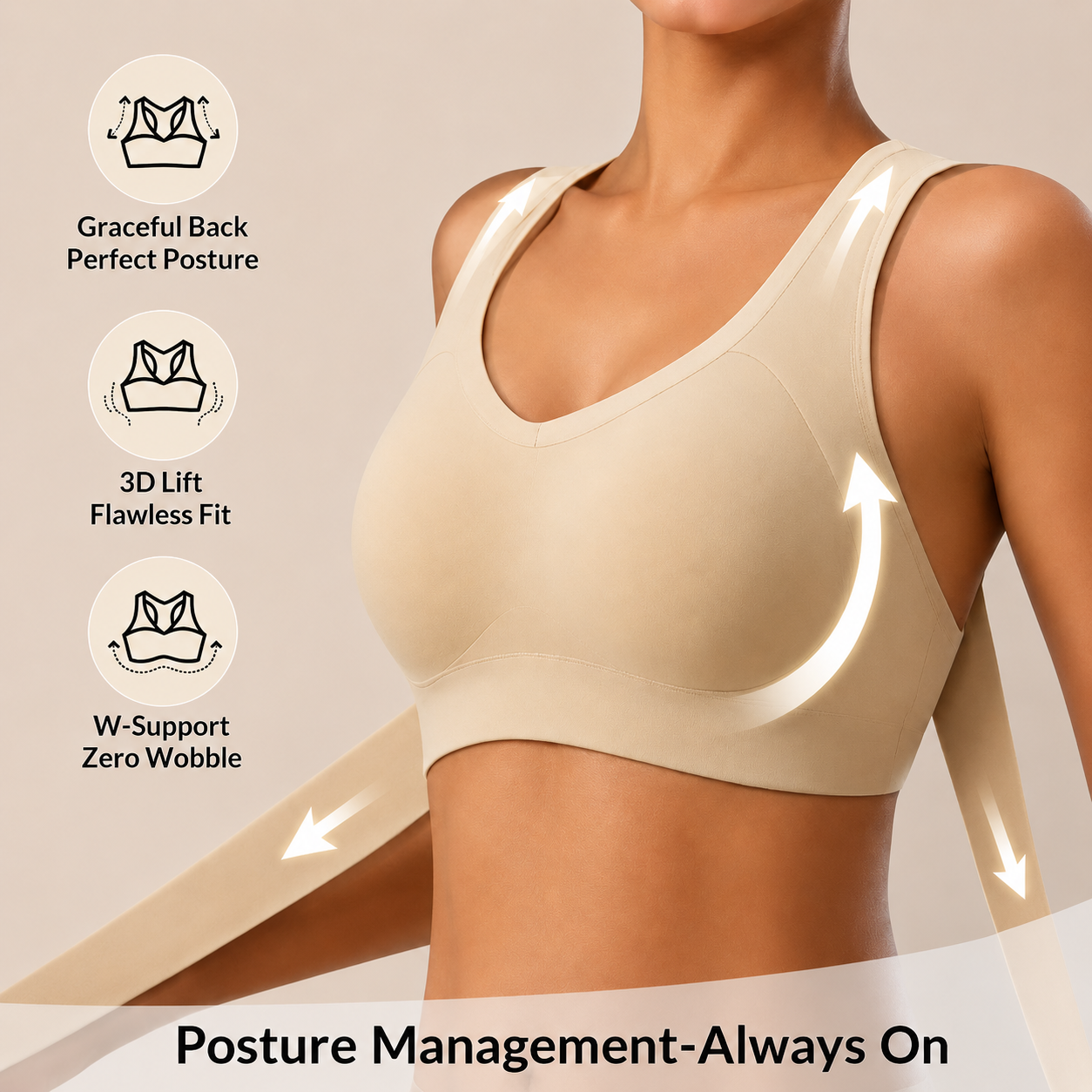 🔥LAST DAY 50% OFF Cross Back Front Closure Wireless Posture Support Bra