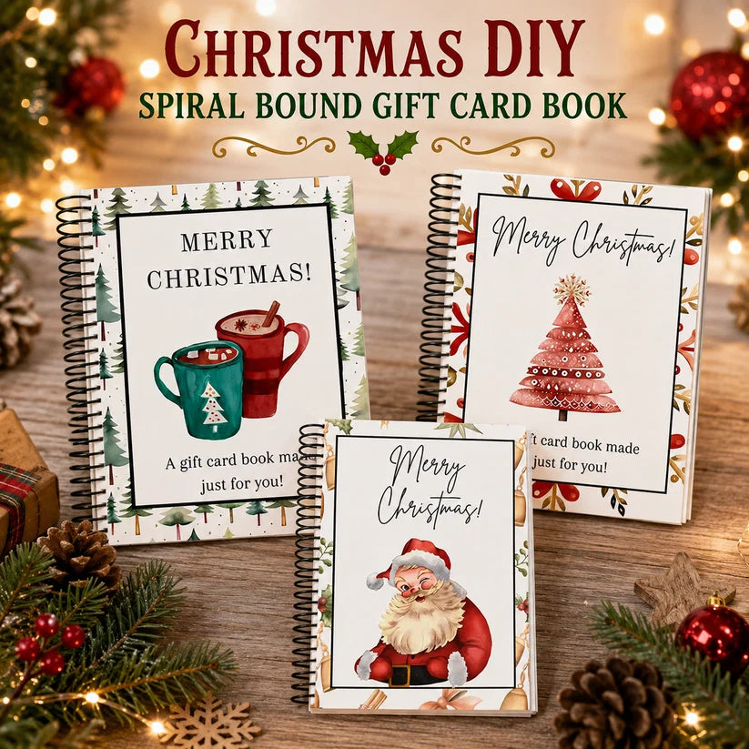 Christmas Gift Card Book, Diy Spiral Bound Gift Card Book