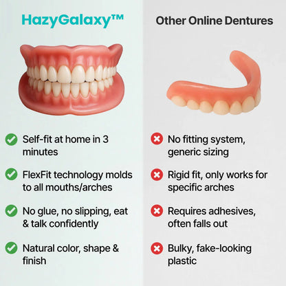 🔥 ENDS TODAY 80% OFF🔥 HazyGalaxy™ Custom-Fit Dentures 🦷Smile with Confidence