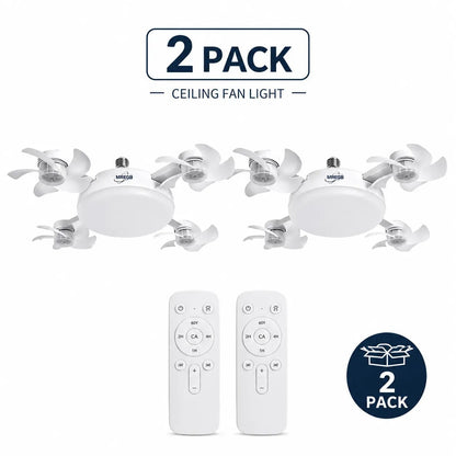 2026 New E27 Socket Ceiling Fan Light - 2-in-1 Silent LED Fan with Remote Control, Energy-Saving Cooling & Lighting Combo for Home Bedroom