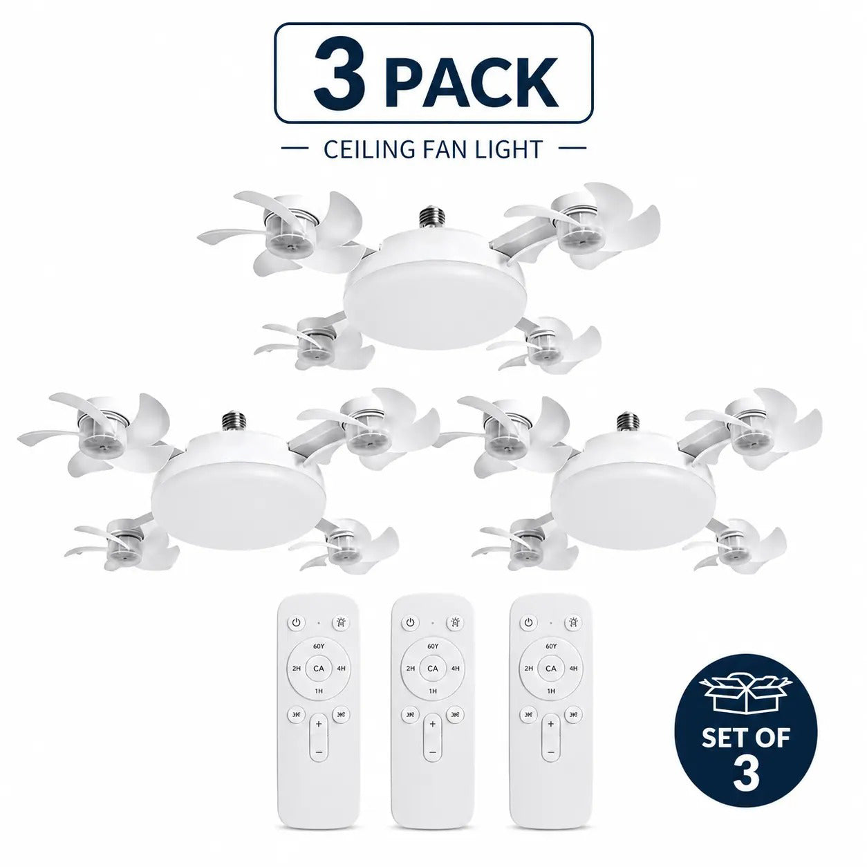 2026 New E27 Socket Ceiling Fan Light - 2-in-1 Silent LED Fan with Remote Control, Energy-Saving Cooling & Lighting Combo for Home Bedroom