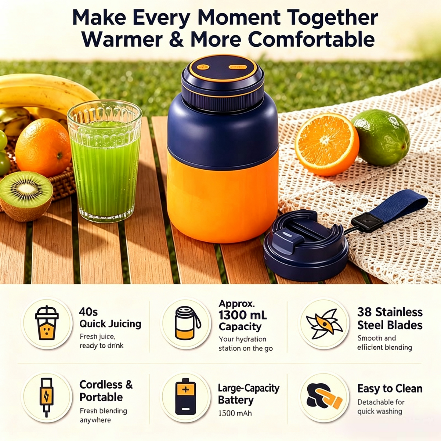 Portable Household Appliances Juicer,USB Summer Essentials Smoothieblender🍓