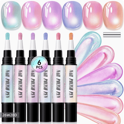 💅 6PCS One-Step Gel Nail Art Pen Set – Salon Beauty at Home