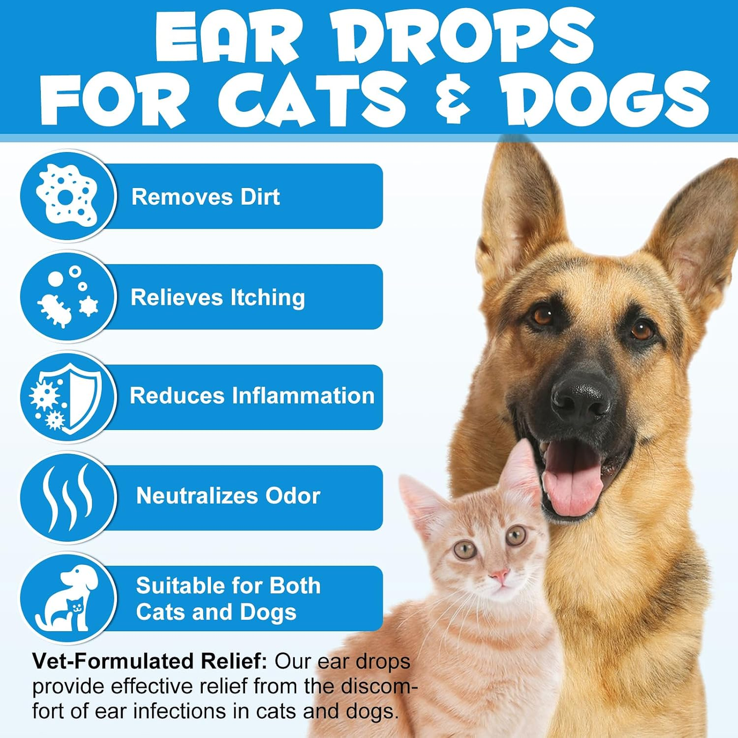 Gentle Pet Ear Wash | Odor-Free Cleaning for Dogs & Cats🌿
