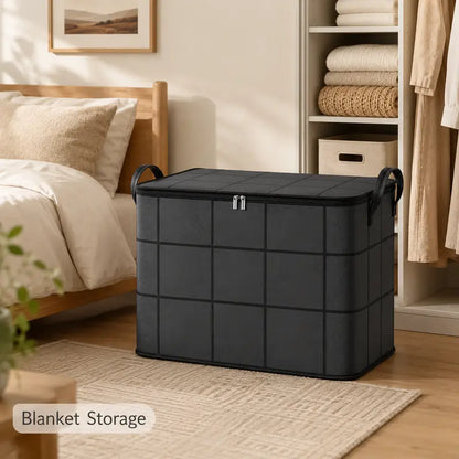 Spacious Moving Storage Bin, Zippered Organizer for Quilts & Clothes📦