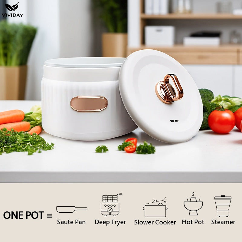 VIVIDAY Mini Electric Cooker, Lightweight Touch Screen Intelligent Rice Cooker, Ceramic Internal Non stick Pot, Suitable for Various Festivals, Christmas