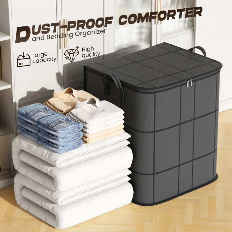 Spacious Moving Storage Bin, Zippered Organizer for Quilts & Clothes📦
