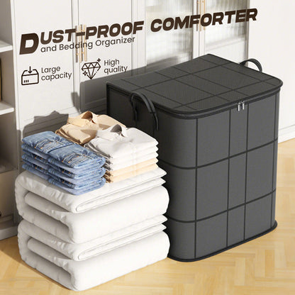Spacious Moving Storage Bin, Zippered Organizer for Quilts & Clothes📦