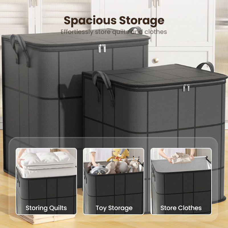 Spacious Moving Storage Bin, Zippered Organizer for Quilts & Clothes📦