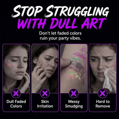 ✨ Glow Tattoo Pens – UV Neon Colors for Parties & Festivals, Waterproof & Easily Washable