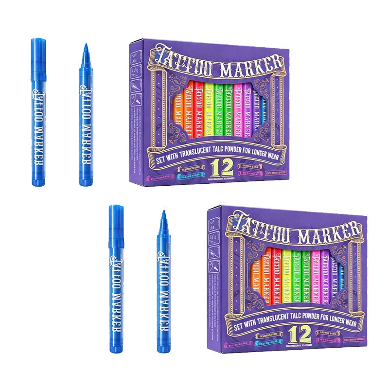 ✨ Glow Tattoo Pens – UV Neon Colors for Parties & Festivals, Waterproof & Easily Washable